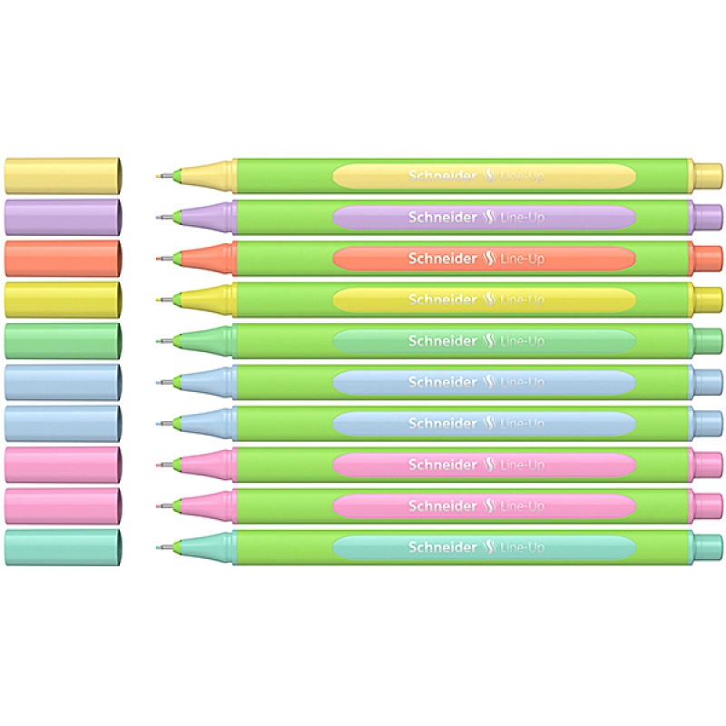 Cienkopis SCHNEIDER LINE-UP PASTEL, 0,4mm, 10 szt, pudełko z zawieszką - mix kolorów - obrazek 2