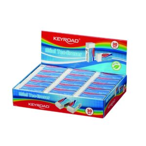 Gumka do ścierania KEYROAD Tec-Eraser, mini, techniczna, 39x17x11 mm, opak. ochronne, display, biała