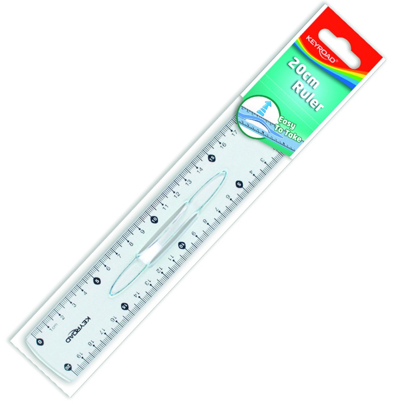 Linijka plastikowa KEYROAD, 20cm, z uchwytem, zawieszka - obrazek 2