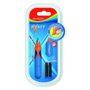 Pióro wieczne KEYROAD exact, mini, 2 niebieskie naboje gratis, blister, mix kolorów