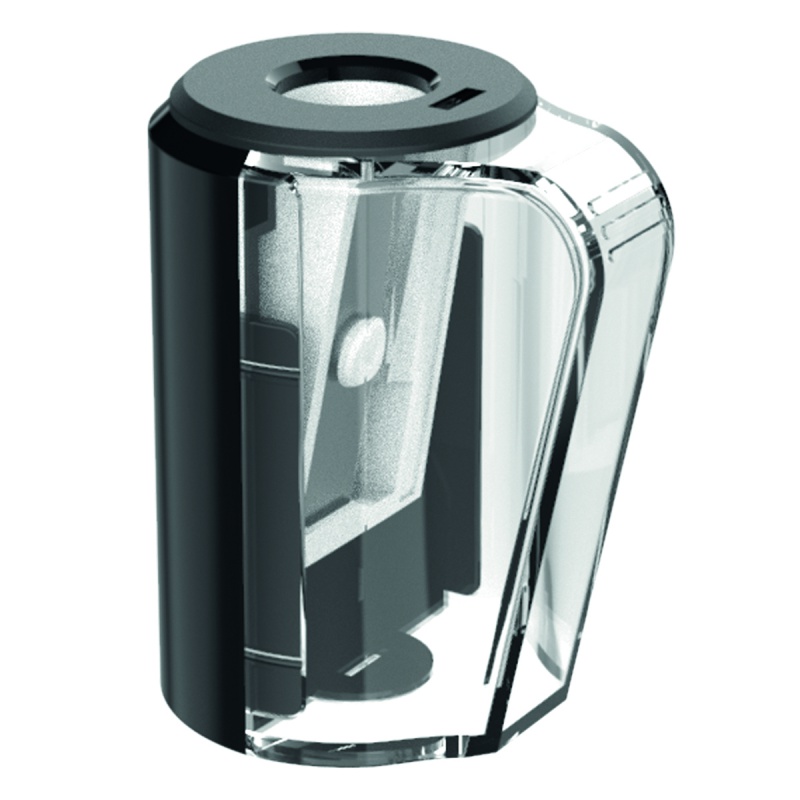 Temperówka plastikowa KEYROAD Cup-Sharpy, pojedyncza, z pojemnikiem, pudełko, mix kolorów - obrazek 3