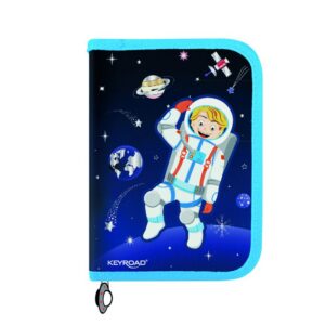 Piórnik KEYROAD, wyposażony, 29 elementów, 19x13x4,2 cm, mix kolorów