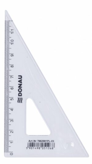 Ekierka DONAU, mała, 12cm, 60°, transparentna