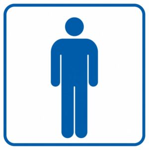 Znak TDC, Toaleta męska