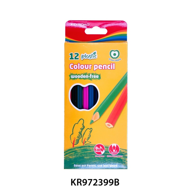 Kredki ołówkowe KEYROAD, bezdrzewne, 12 szt., pudełko zawieszka, display, mix kolorów - obrazek 5