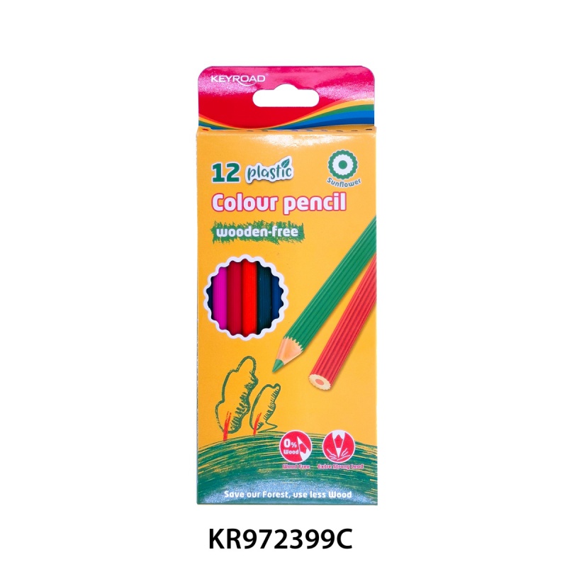 Kredki ołówkowe KEYROAD, bezdrzewne, 12 szt., pudełko zawieszka, display, mix kolorów - obrazek 8