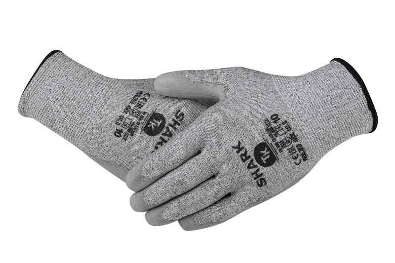 Rękawice TK SHARK, antyprzecięciowe, rozm. 7, szare - obrazek 5