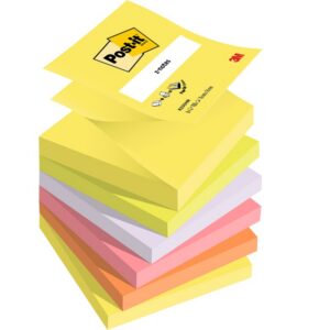 Karteczki samoprzylepne POST-IT® Z-Notes, 76x76mm, 6x100 kart., neonowe mix