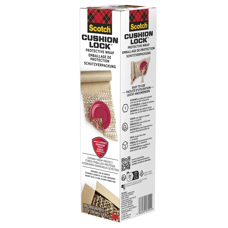 Owijka ochronna, SCOTCH®Cushion Lock, 304mm x 9,14m, 1 rol., brązowa - obrazek 2
