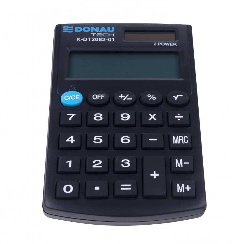 Kalkulator kieszonkowy DONAU TECH, CI-SLD200NR, 8-cyfr. wyświetlacz, wym. 97x60x10 mm, czarny - obrazek 4