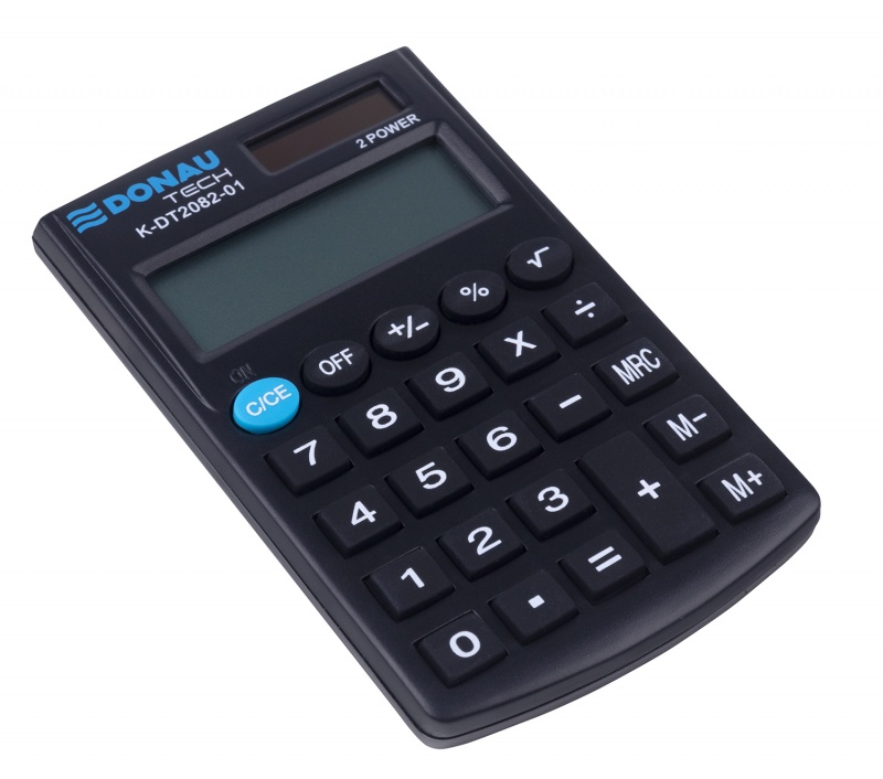 Kalkulator kieszonkowy DONAU TECH, CI-SLD200NR, 8-cyfr. wyświetlacz, wym. 97x60x10 mm, czarny - obrazek 5
