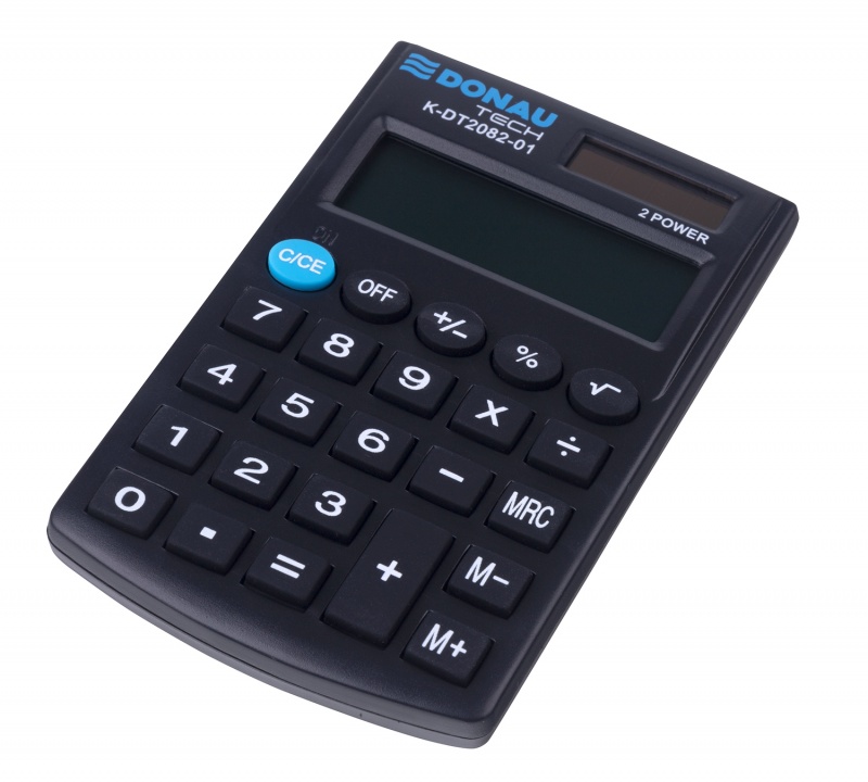Kalkulator kieszonkowy DONAU TECH, CI-SLD200NR, 8-cyfr. wyświetlacz, wym. 97x60x10 mm, czarny - obrazek 6