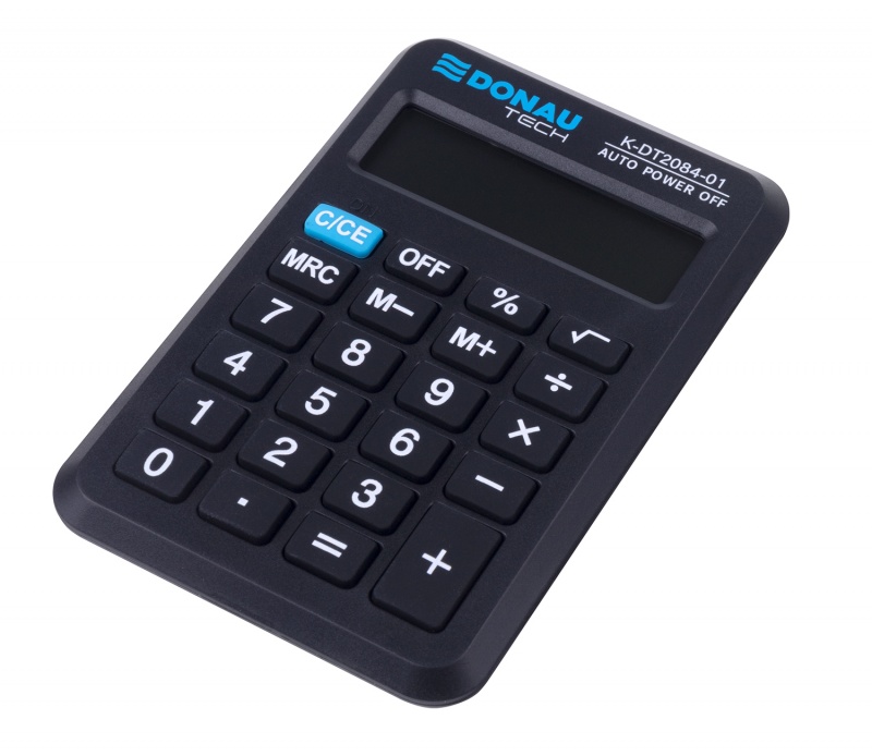 Kalkulator kieszonkowy DONAU TECH, CI-LC210NR, 8-cyfr. wyświetlacz, wym. 97x62x11 mm, czarny - obrazek 6