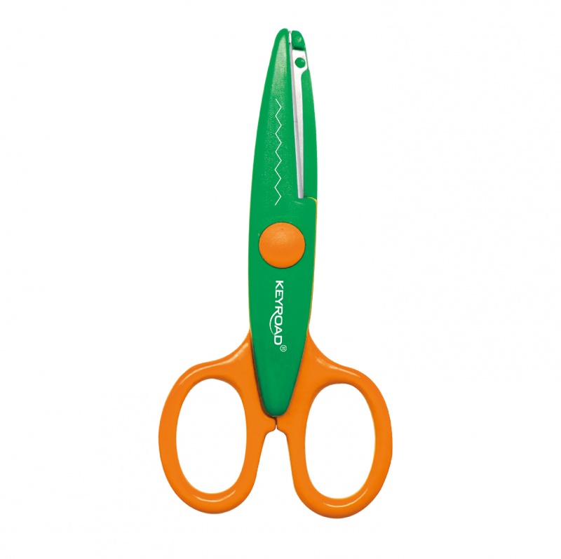 Nożyczki szkolne KEYROAD Craft, ozdobne, zygzak, 14 cm, display, mix kolorów - obrazek 3