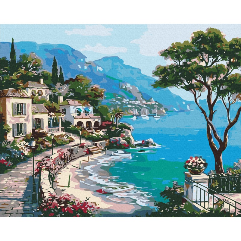 Malowanie po numerach BRUSHME, 40x50 cm, nabrzeże włoskie, 1 szt. - obrazek 2