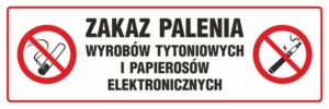 Znak TDC, Zakaz palenia wyrobów tytoniowych i papierosów elektronicznych