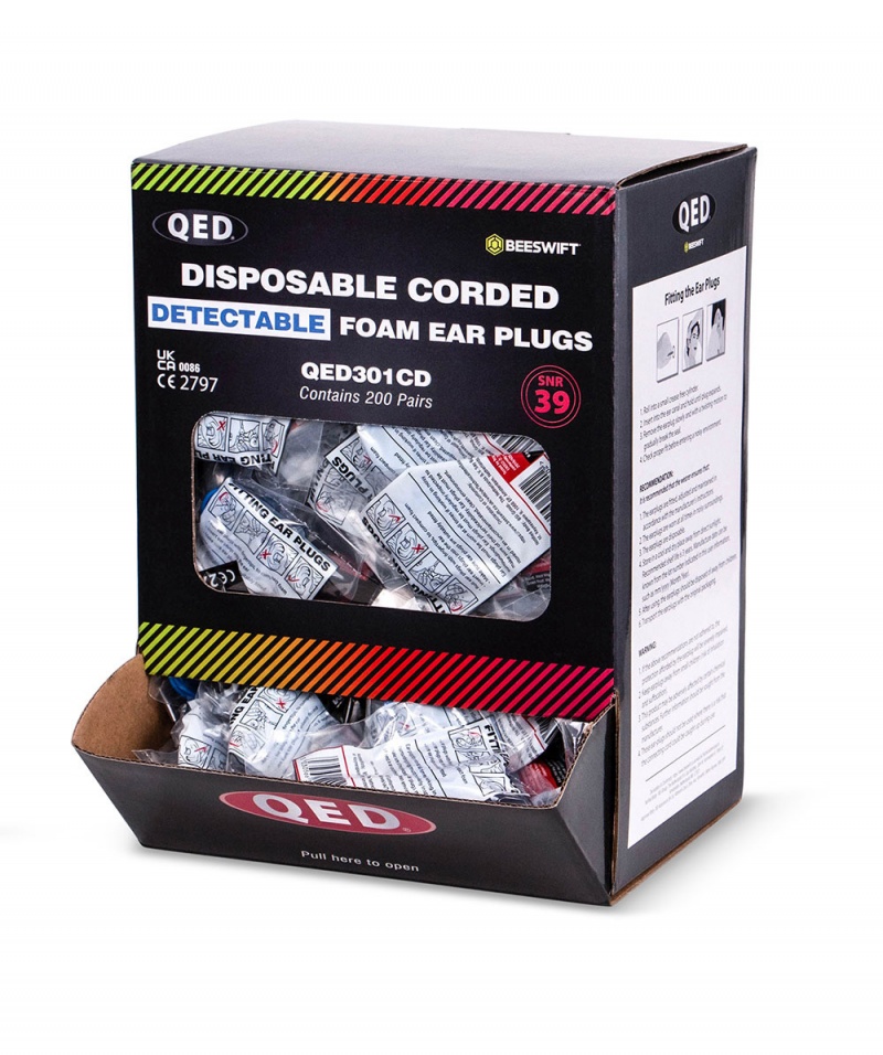 Zatyczki do uszu BEESWIFT QUED301, opak. kartonowe, 200 par, żółte - obrazek 2