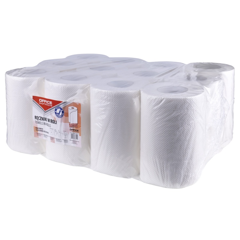 Ręczniki w roli celulozowe OFFICE PRODUCTS Mini, 2-warstwowe, 50m, 12szt., białe - obrazek 3