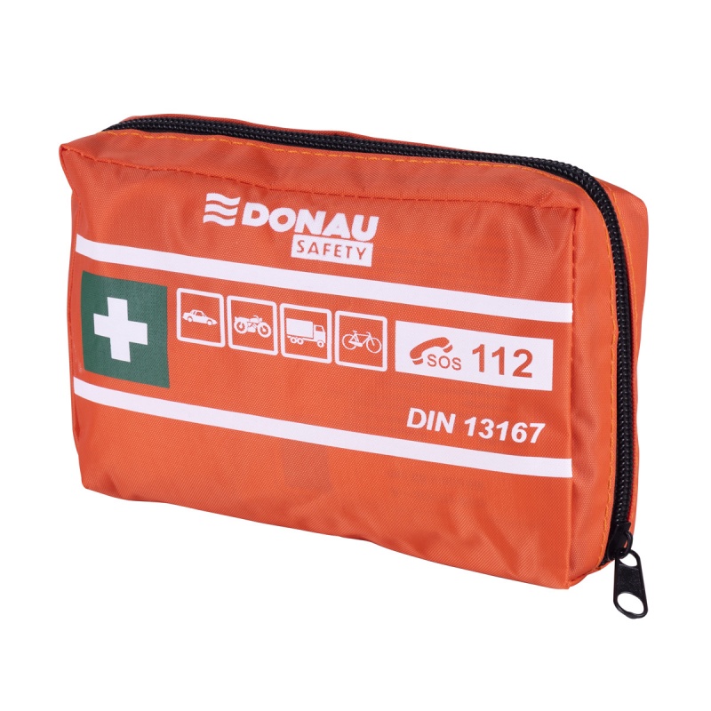 Apteczka samochodowa DONAU SAFETY, materiałowa, DIN MINI, pomarańczowa - obrazek 3