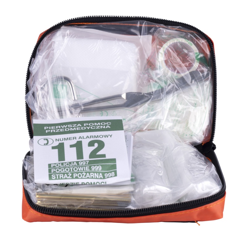 Apteczka samochodowa DONAU SAFETY, materiałowa, DIN MINI, pomarańczowa - obrazek 5