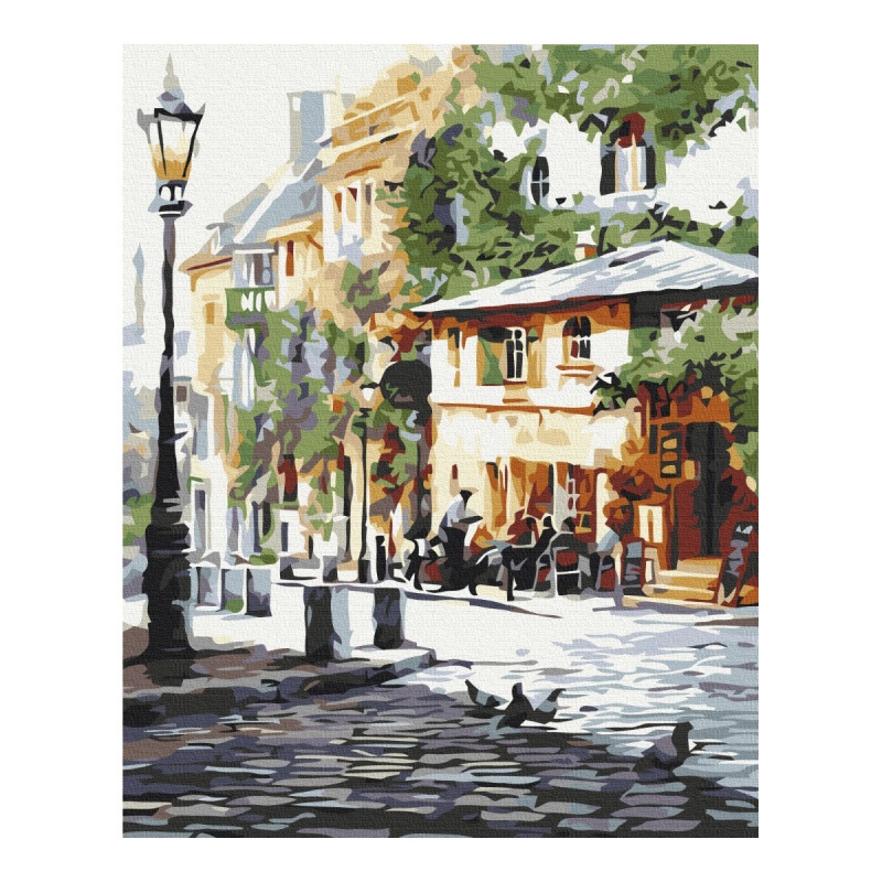 Malowanie po numerach BRUSHME, 40x50 cm, letnia kawiarnia, 1 szt. - obrazek 2