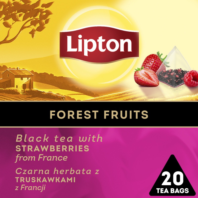 Herbata LIPTON Discovery Collection, czarna, owoce leśne, 20 piramidek