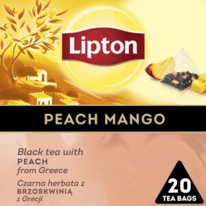 Herbata LIPTON Discovery Collection, czarna, brzoskwinia i mango, 20 piramidek