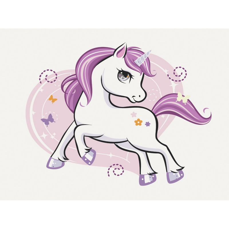 Malowanie po numerach BRUSHME, 30x40 cm, kids, błyszczący jednorożec, 1 szt. - obrazek 2