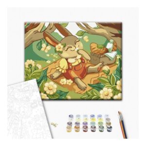 Malowanie po numerach BRUSHME, 30x40 cm, kids, zajączki na pikniku, 1 szt.