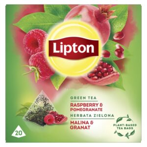 Herbata LIPTON, piramidki, zielona, malina i granat, 20 szt.
