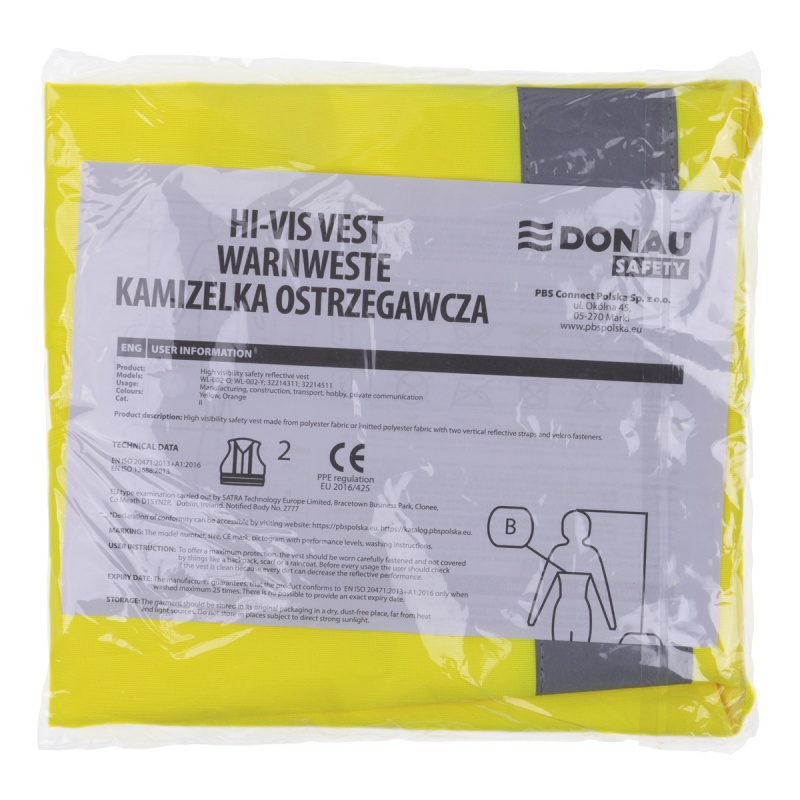 Kamizelka ostrzegawcza DONAU SAFETY, rozm. 3XL, żółta - obrazek 3