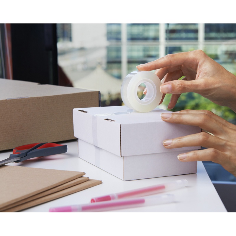 Taśma biurowa SCOTCH® Crystal Clear (600), transparentna, 19mm, 33m, w pudełku - obrazek 3