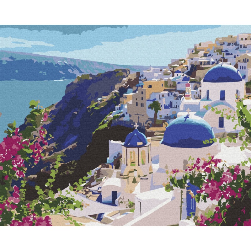 Malowanie po numerach BRUSHME, 40x50 cm, krajobraz Santorini, 1 szt., w pudełku - obrazek 2