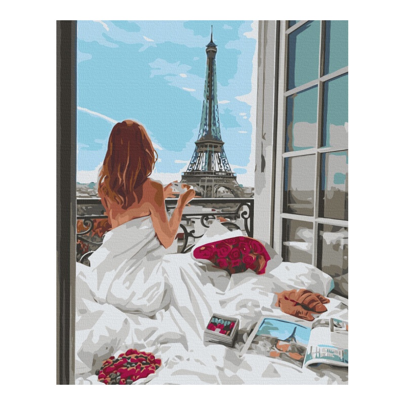 Malowanie po numerach BRUSHME, 40x50 cm, poranek w Paryżu, 1 szt., w pudełku - obrazek 2