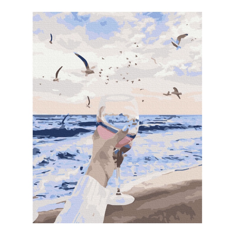 Malowanie po numerach BRUSHME, 40x50 cm, morze w szklance, 1 szt., w pudełku - obrazek 2