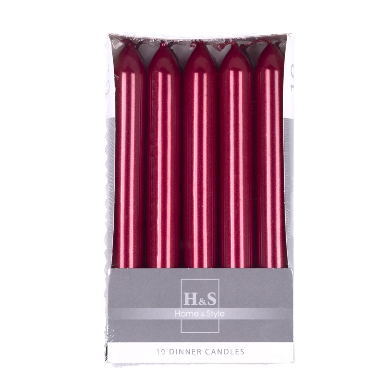 Świeca stołowa prosta DONAU HOME, lakierowana, 20x170 mm, 10 szt., czerwona - obrazek 2