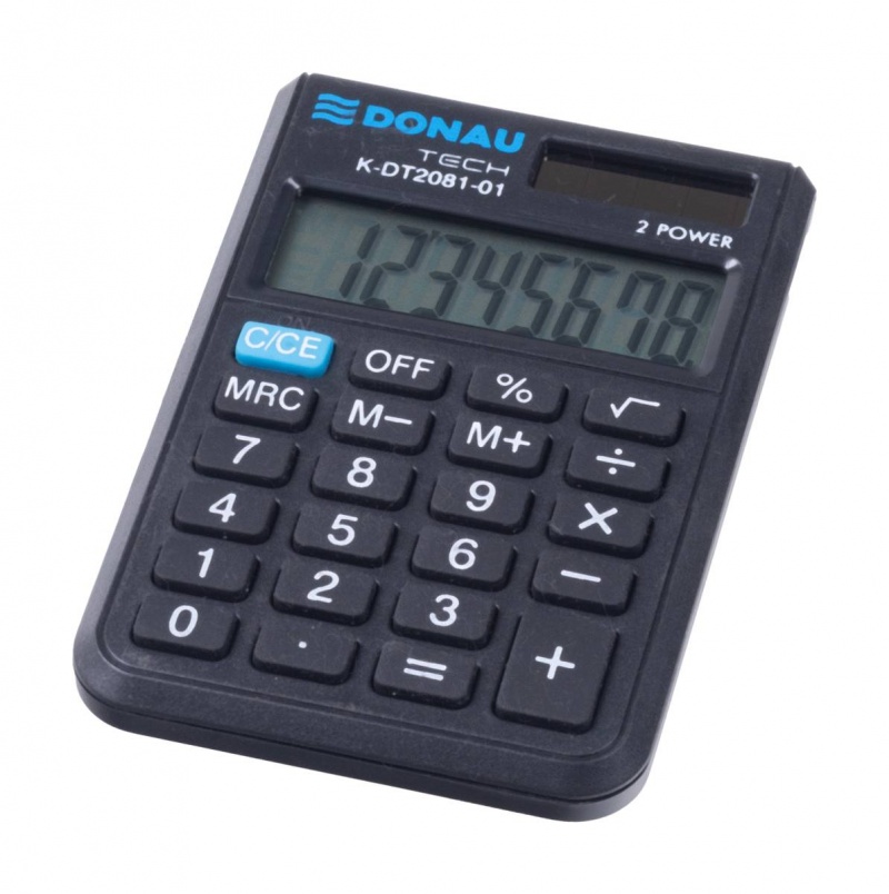 Kalkulator kieszonkowy DONAU TECH, CI-SLD100NR, 8-cyfr. wyświetlacz, wym. 90x60x11 mm, czarny - obrazek 11