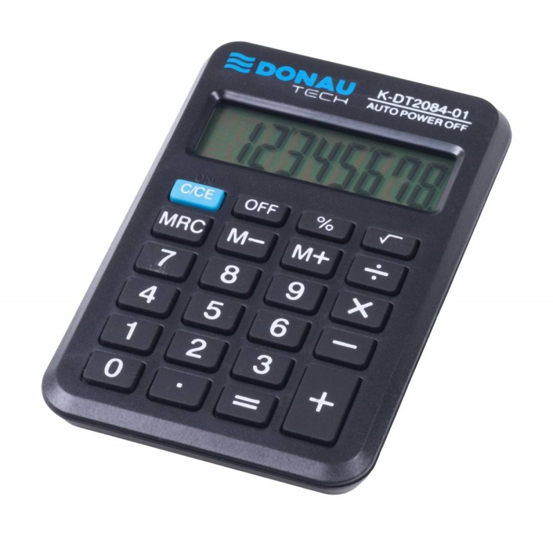 Kalkulator kieszonkowy DONAU TECH, CI-LC210NR, 8-cyfr. wyświetlacz, wym. 97x62x11 mm, czarny - obrazek 12