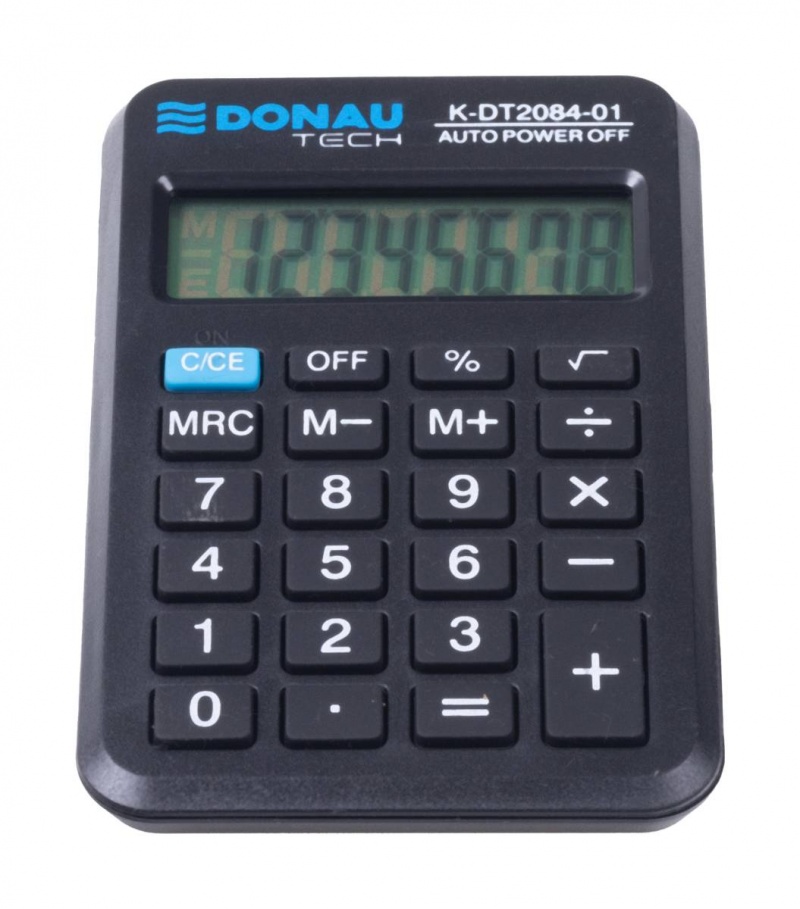 Kalkulator kieszonkowy DONAU TECH, CI-LC210NR, 8-cyfr. wyświetlacz, wym. 97x62x11 mm, czarny - obrazek 13