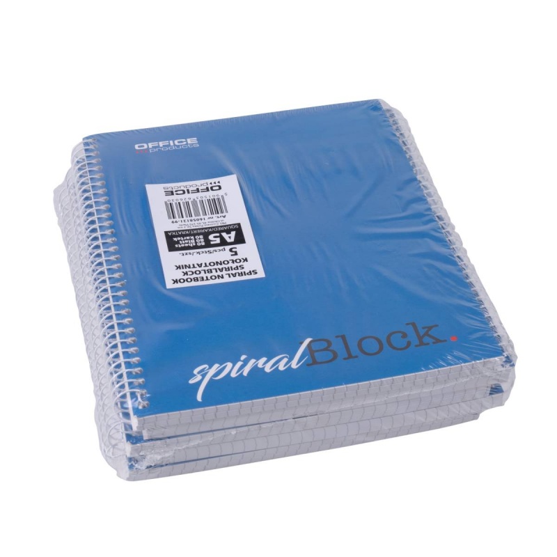 Kołonotatnik OFFICE PRODUCTS, A5, w kratkę, 80 kart., 70gsm - obrazek 2