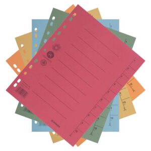 Przekładka DONAU, karton, A4, 235x300mm, 1-10, 1 karta, mix kolorów