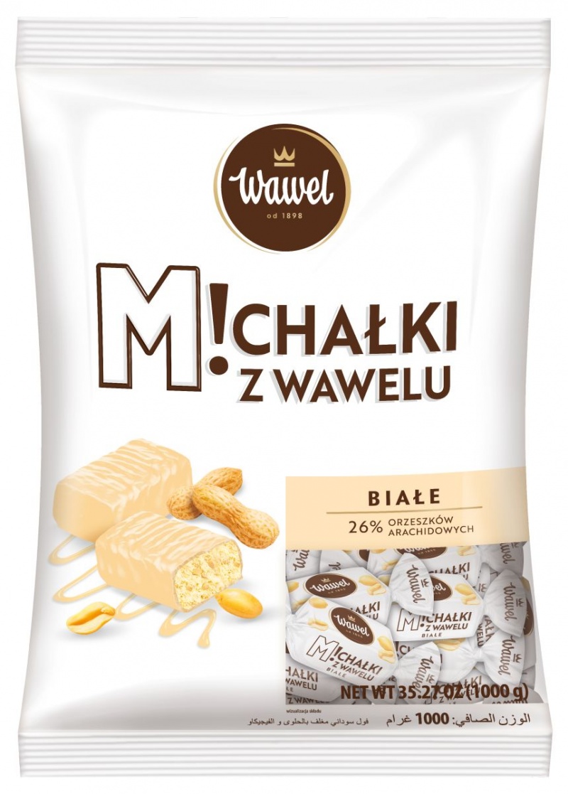 Cukierki czekoladowe WAWEL MICHAŁKI ZAMKOWE, białe, 1kg.
