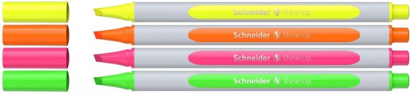 Zestaw zakreślaczy SCHNEIDER Shine-Up, 1-4mm, 4 szt., pudełko z zawieszką, mix kolorów - obrazek 2