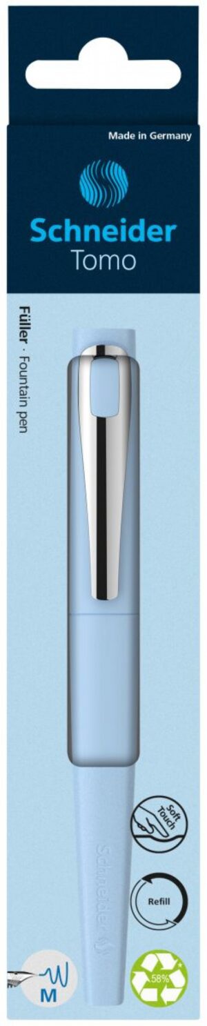 Pióro wieczne SCHNEIDER Tomo, M, w pudełku z zawieszką, jasnoniebieskie