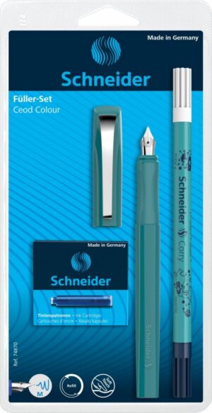 Zestaw pióro wieczne SCHNEIDER Ceod Colour, wymazywacz, naboje 6 szt., mix kolorów, blister