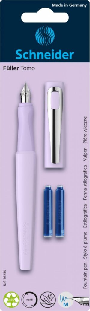 Pióro wieczne SCHNEIDER Tomo, M, 2 naboje, blister, mix kolorów