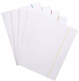 Teczka z gumką OFFICE PRODUCTS, karton, A4, 300gsm, 3-skrz., gumka mix kolorów, biała