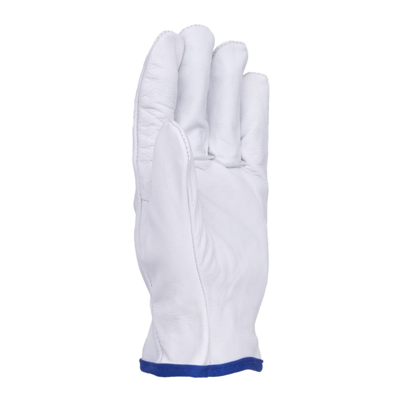 Rękawice robocze DONAU SAFETY DS-DRIVGOAT, driver, skóra kozia, rozm. 9/L, białe - obrazek 3