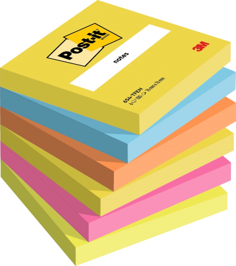 Karteczki samoprzylepne Post-it®, ENERGETIC, 76x76mm, 6x100 kart. - obrazek 3