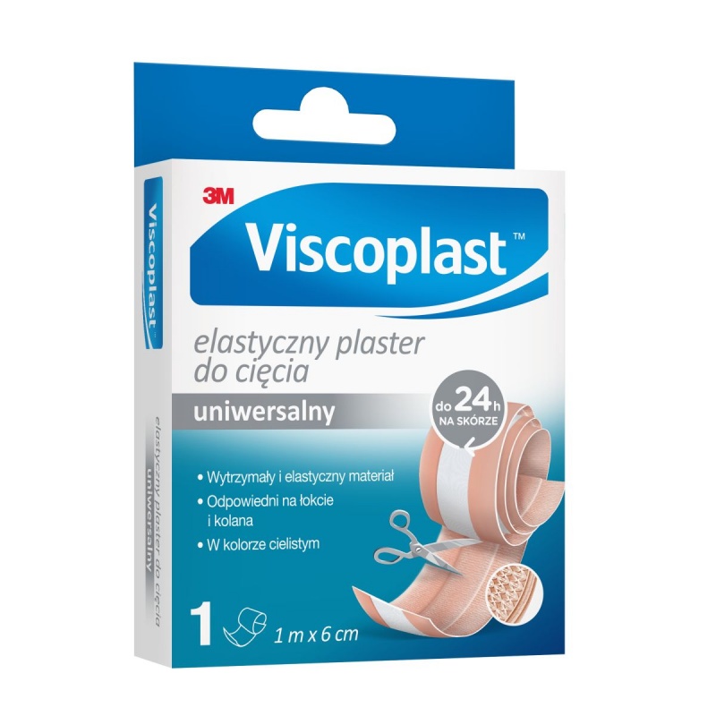 Plaster elastyczny VISCOPLAST, uniwersalny, 6cmx1m, jasnobrązowy - obrazek 2